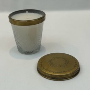 CANDLE JAR GLASS ANTIQUE BRASS SMALL (N183)