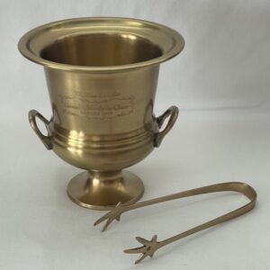 ICE BUCKET WITH TONGS BRASS