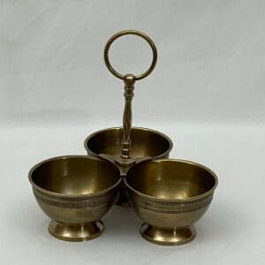 SALSA BOWL TRIPLE ANTIQUE BRASS