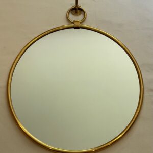 MIRROR ROUND CLASSIC W/HOOK ANT.BRASS XL