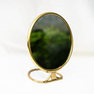 MIRROR VANITY ROUND M A/BRASS (7969/AG)